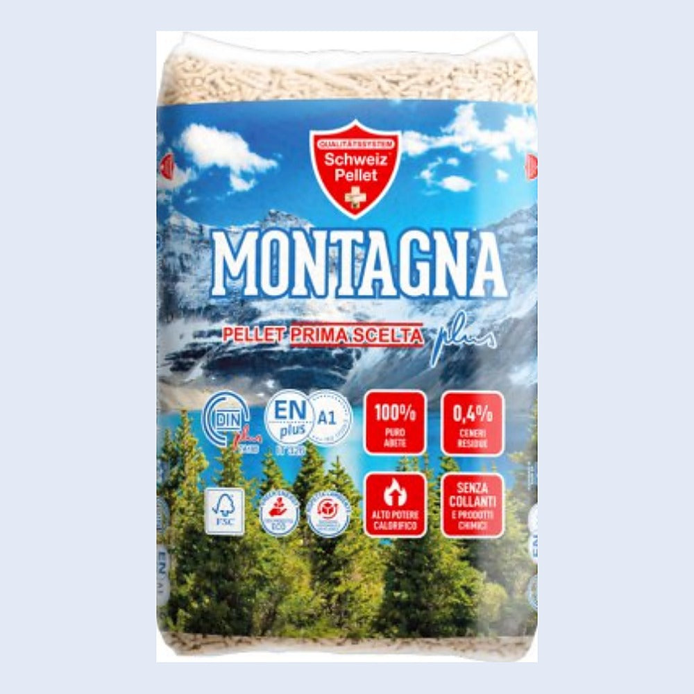 Pellets Montagna – granulés de montagne ENplus A1 Super Premium, palette de 70 sacs de 15 kg