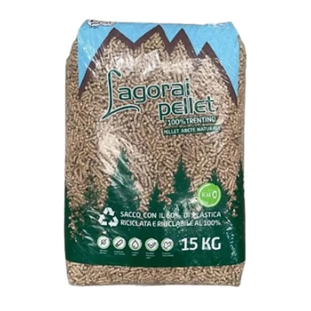 Pellets Lagorai – granulés de sapin du Trentin certifiés ENplus A1, palette de 70 sacs de 15 kg