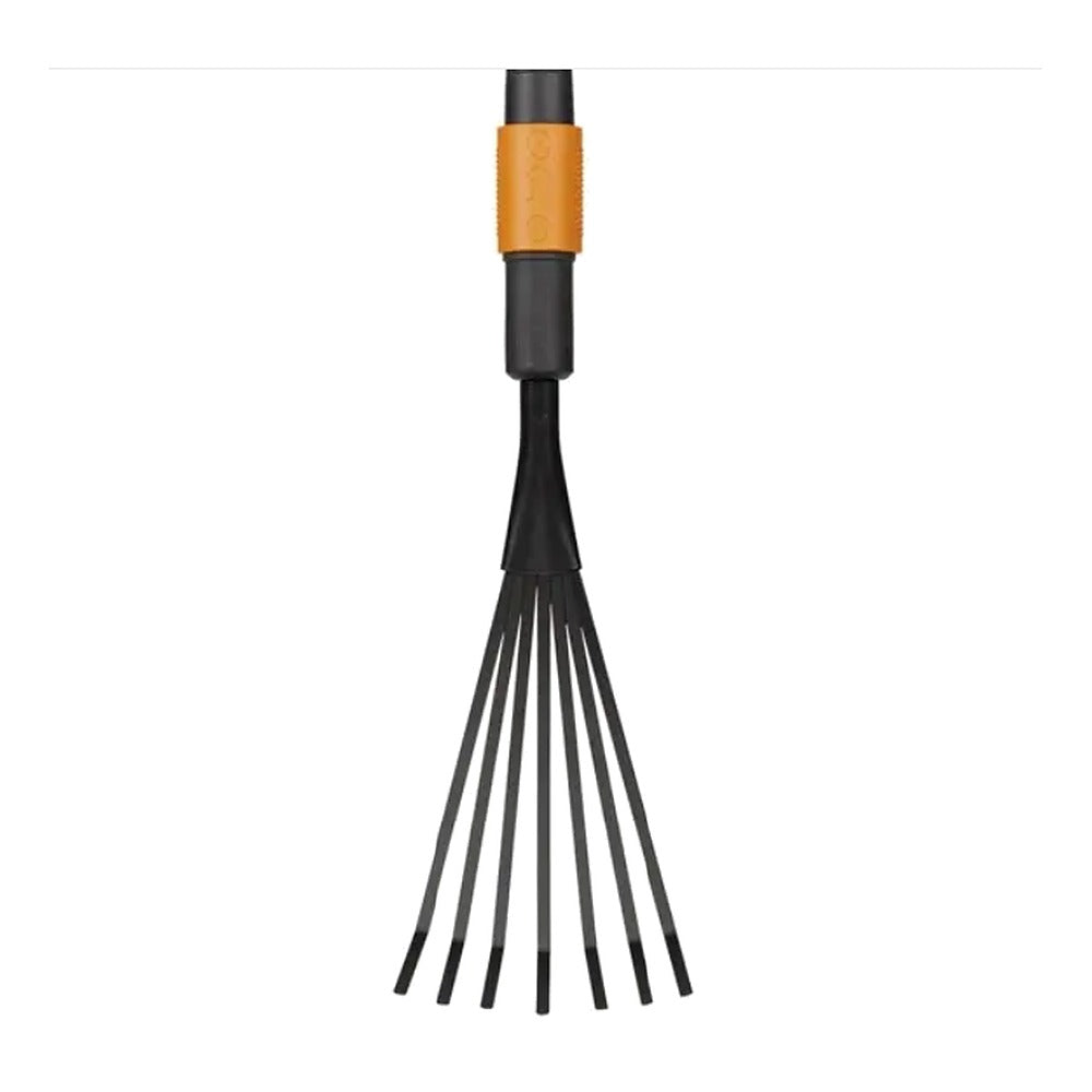 Balai à feuilles Fiskars Solid M QuikFit – dents incurvées en résine, sans manche (1001412)